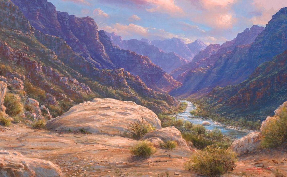 Andrew Cooper Painting on Auction at Leopard's Leap Cape Leopard Trust Fundraising Event