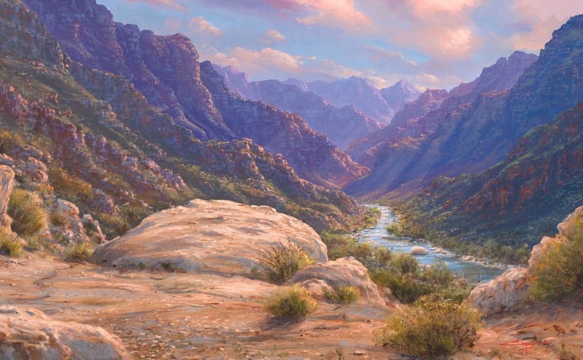 Andrew Cooper Painting on Auction at Leopard's Leap Cape Leopard Trust Fundraising Event